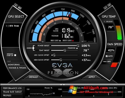 Skärmdump EVGA Precision X för Windows 10