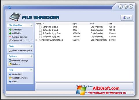 Skärmdump File Shredder för Windows 10