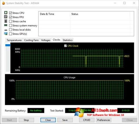 Skärmdump CPU Stability Test för Windows 10
