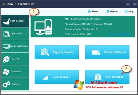 Skärmdump PC Cleaner för Windows 10