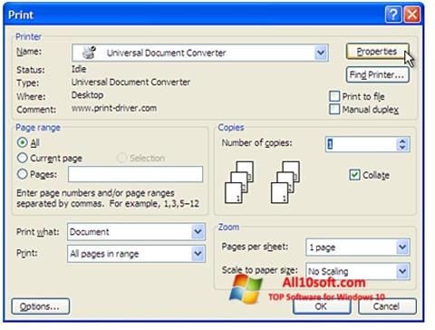 Skärmdump Universal Document Converter för Windows 10