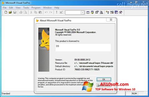 Skärmdump Microsoft Visual FoxPro för Windows 10