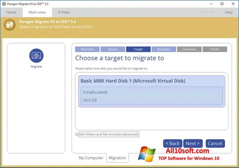 Skärmdump Paragon Migrate OS to SSD för Windows 10