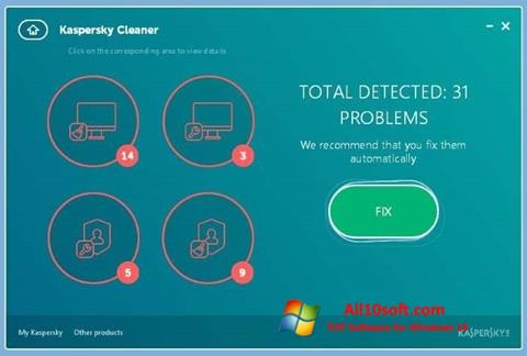 Skärmdump Kaspersky Cleaner för Windows 10