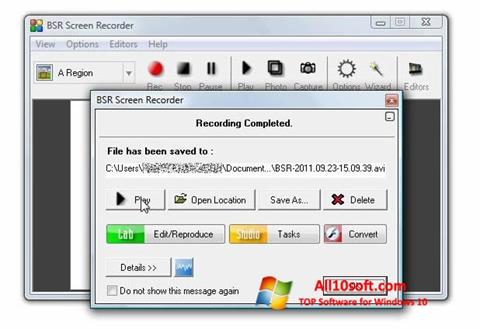 Skärmdump BSR Screen Recorder för Windows 10