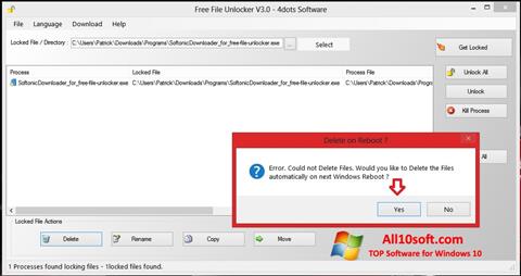 Skärmdump Free File Unlocker för Windows 10