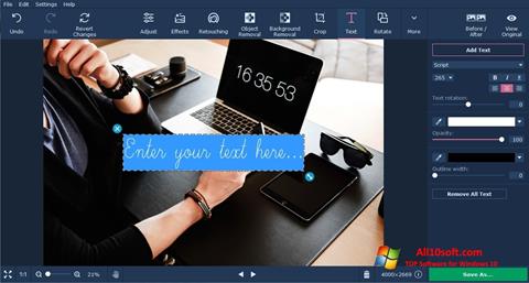 Skärmdump Movavi Photo Editor för Windows 10