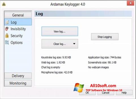 Skärmdump Ardamax Keylogger för Windows 10