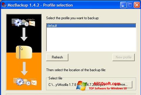 Skärmdump MozBackup för Windows 10