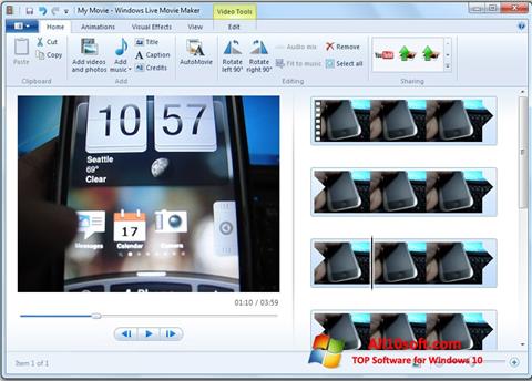 Skärmdump Windows Live Movie Maker för Windows 10