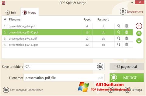 Skärmdump PDF Split and Merge för Windows 10