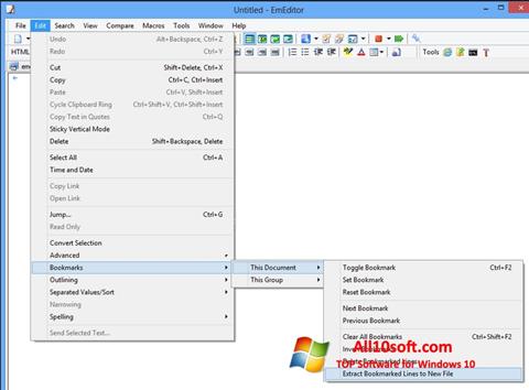 Skärmdump EmEditor för Windows 10
