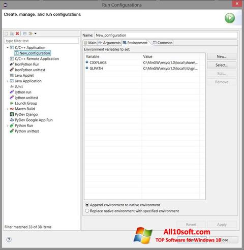 Skärmdump Eclipse för Windows 10