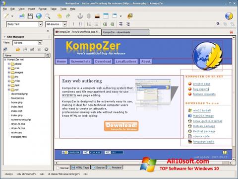 Skärmdump KompoZer för Windows 10