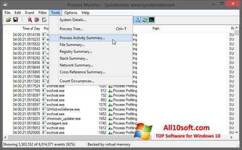 Skärmdump Process Monitor för Windows 10