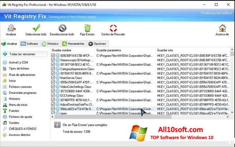 Skärmdump Vit Registry Fix för Windows 10