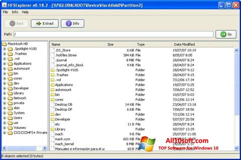 Skärmdump HFSExplorer för Windows 10