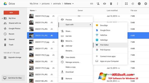 Skärmdump Google Drive för Windows 10