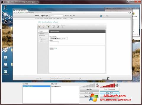 Skärmdump Open Broadcaster Software för Windows 10