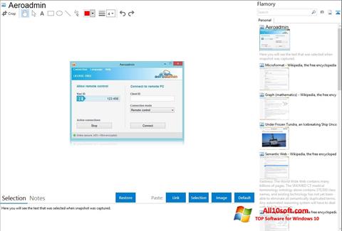 Skärmdump AeroAdmin för Windows 10