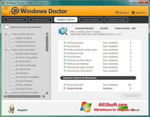 Skärmdump Windows Doctor för Windows 10