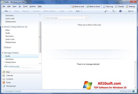 Skärmdump Windows Live Mail för Windows 10
