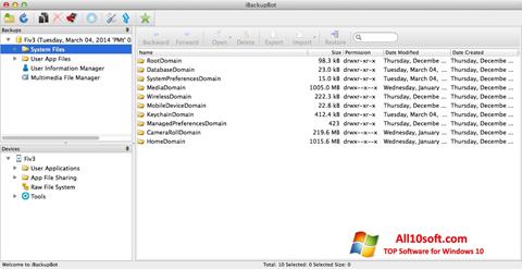 Skärmdump iBackupBot för Windows 10