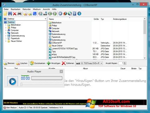 Skärmdump CDBurnerXP för Windows 10