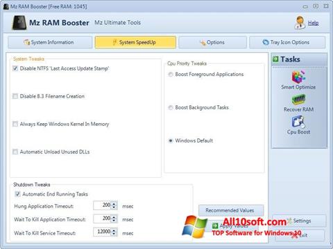 Skärmdump Mz RAM Booster för Windows 10