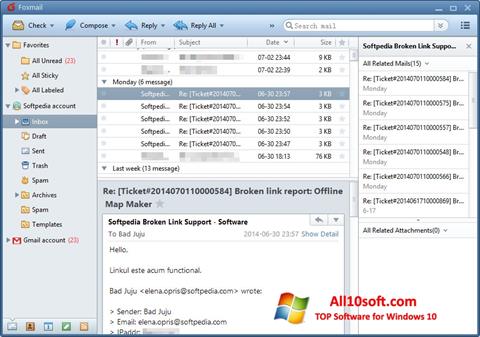 Skärmdump FoxMail för Windows 10