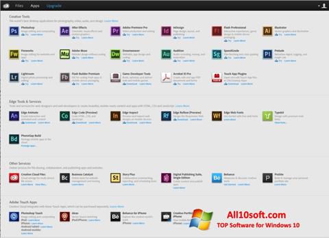 Skärmdump Adobe Creative Cloud för Windows 10