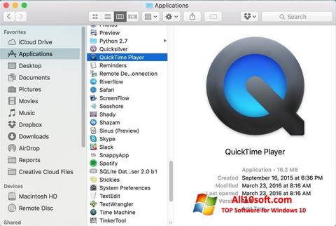 Skärmdump QuickTime Pro för Windows 10