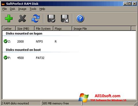 Skärmdump SoftPerfect RAM Disk för Windows 10