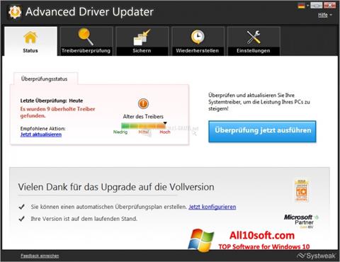 Skärmdump Advanced Driver Updater för Windows 10