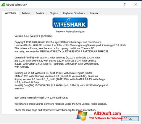 Skärmdump Wireshark för Windows 10