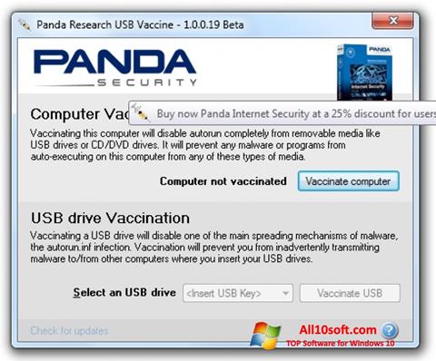 Skärmdump Panda USB Vaccine för Windows 10