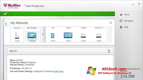 Skärmdump McAfee Total Protection för Windows 10