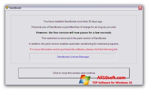 Skärmdump Sandboxie för Windows 10