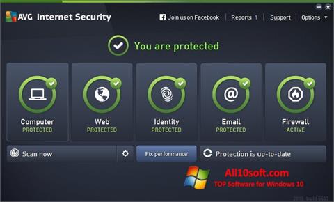 Skärmdump AVG Internet Security för Windows 10