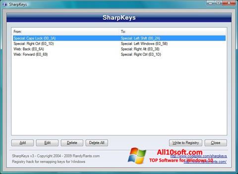 Skärmdump SharpKeys för Windows 10