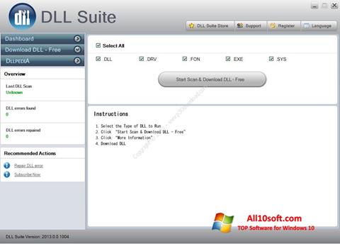 Skärmdump DLL Suite för Windows 10