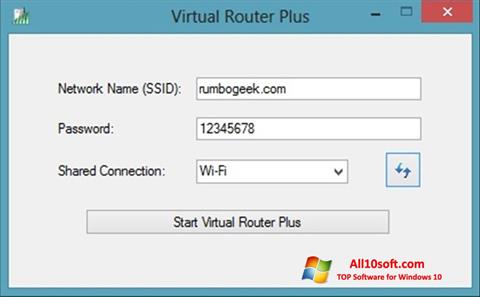 Skärmdump Virtual Router Plus för Windows 10