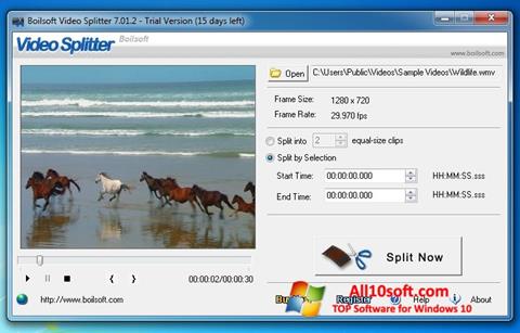Skärmdump Boilsoft Video Splitter för Windows 10